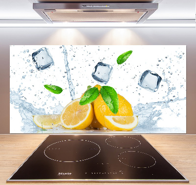 Pannello retrocucina con motivo limoni su sfondo ghiacciato