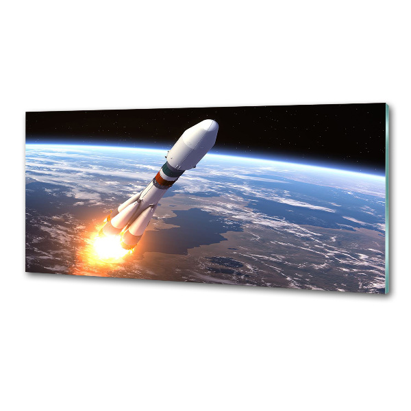 Pannello paraschizzi cucina con stampa a motivo razzo spaziale