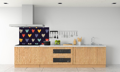 Rivestimento parete cucina con motivo di cuori colorati