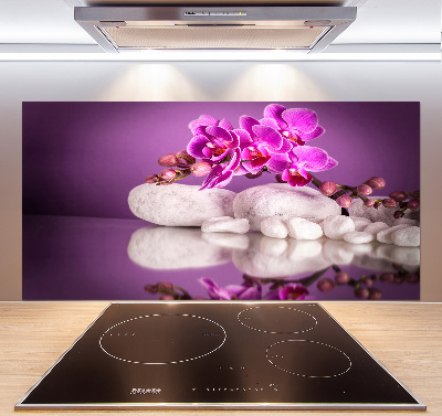 Pannello retrocucina con motivo di orchidea rosa