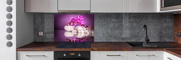 Pannello retrocucina con motivo di orchidea rosa