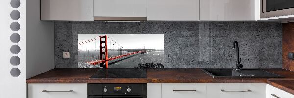 Pannello paraschizzi cucina con stampa del ponte di San Francisco