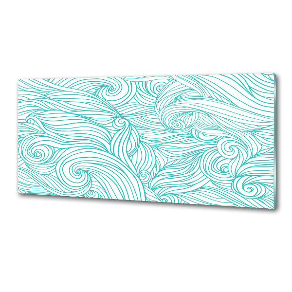 Pannello retrocucina con motivo a onde blu