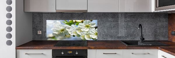Rivestimento parete cucina con motivo a fiori di ciliegio