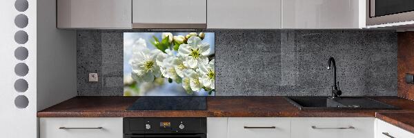 Rivestimento parete cucina con motivo a fiori di ciliegio