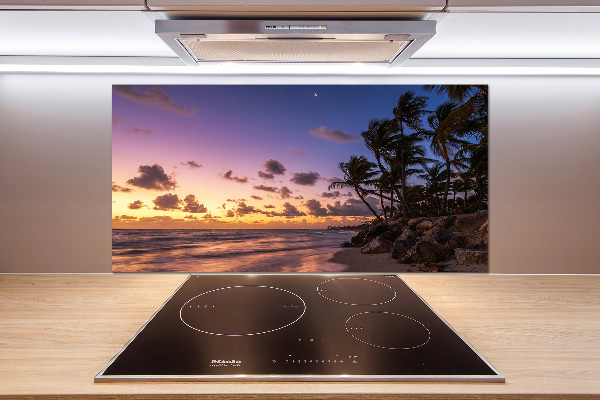 Rivestimento parete cucina con motivo 'Tramonto sulla spiaggia' per ambienti domestici