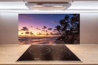 Rivestimento parete cucina con motivo 'Tramonto sulla spiaggia' per ambienti domestici