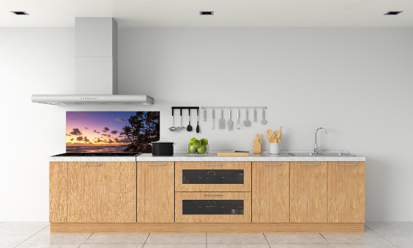 Rivestimento parete cucina con motivo 'Tramonto sulla spiaggia' per ambienti domestici