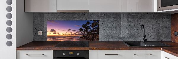 Rivestimento parete cucina con motivo 'Tramonto sulla spiaggia' per ambienti domestici