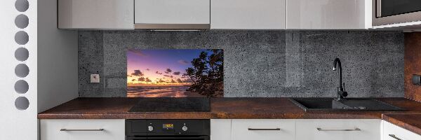Rivestimento parete cucina con motivo 'Tramonto sulla spiaggia' per ambienti domestici