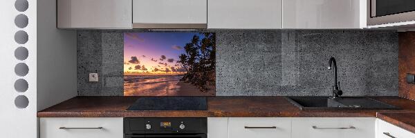 Rivestimento parete cucina con motivo 'Tramonto sulla spiaggia' per ambienti domestici
