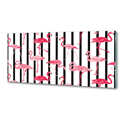 Rivestimento parete cucina con motivo di fenicotteri striati