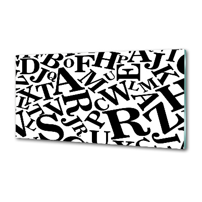 Pannello paraschizzi cucina con stampa con motivo dell'alfabeto