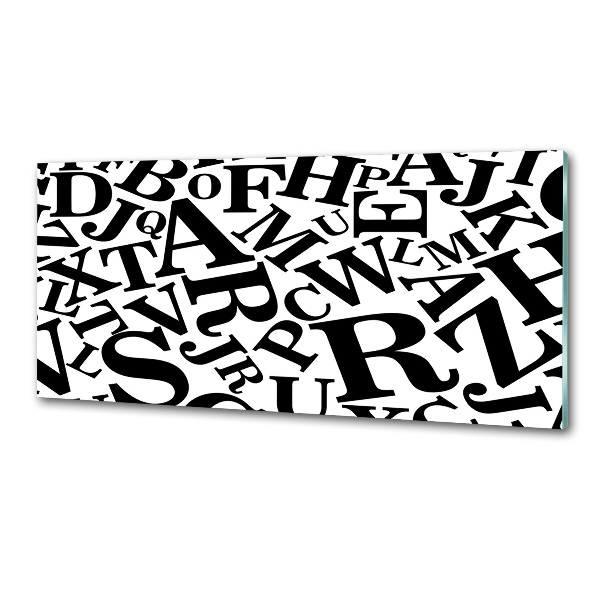 Pannello paraschizzi cucina con stampa con motivo dell'alfabeto