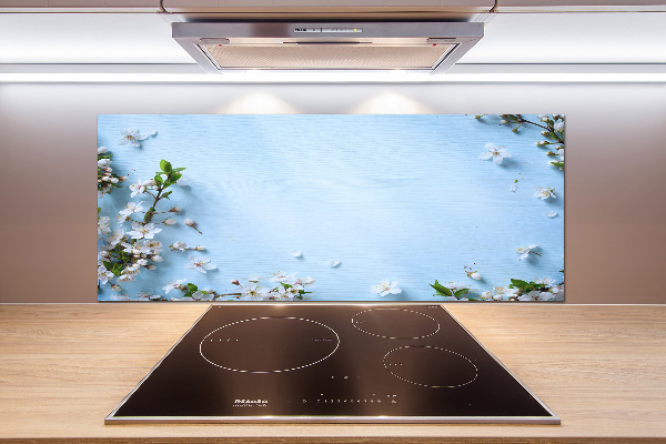 Pannello retrocucina con motivo di fiori di ciliegio