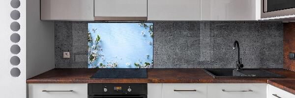 Pannello retrocucina con motivo di fiori di ciliegio