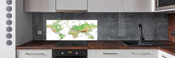 Pannello retrocucina con stampa a mappa del mondo