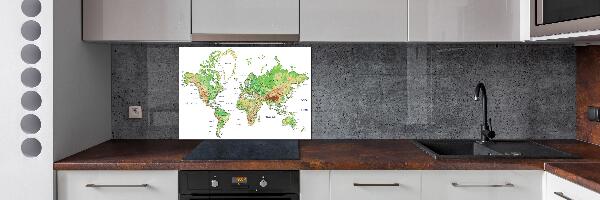 Pannello retrocucina con stampa a mappa del mondo