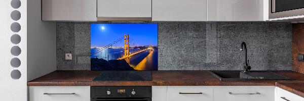 Rivestimento parete cucina con stampa del Ponte di San Francisco