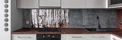 Pannello paraschizzi cucina con finitura effetto betulla