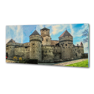 Pannello paraschizzi cucina con stampa raffigurante un castello in Svizzera