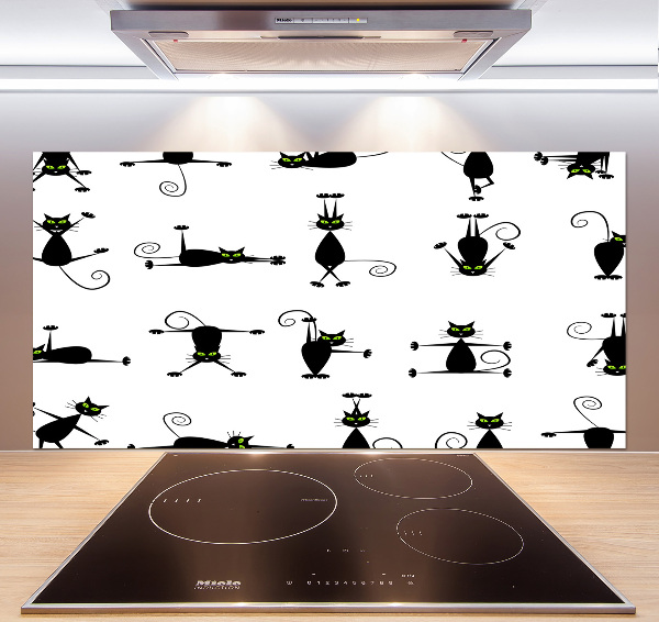 Rivestimento parete cucina con illustrazione di gatti