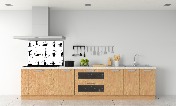 Rivestimento parete cucina con illustrazione di gatti