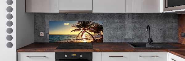 Pannello paraschizzi cucina con motivo spiaggia tropicale