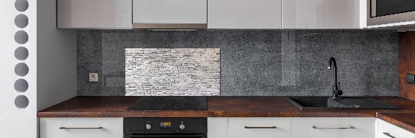 Pannello retrocucina con effetto muro di pietra