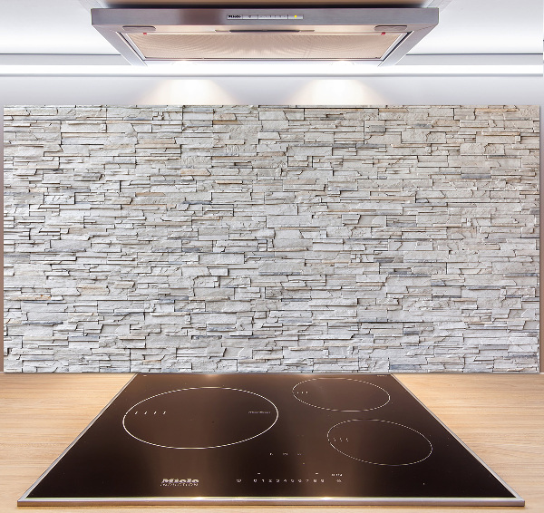 Pannello retrocucina con effetto muro di pietra