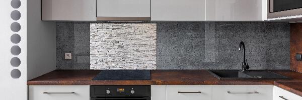 Pannello retrocucina con effetto muro di pietra