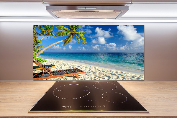 Rivestimento parete cucina con motivo Spiaggia tropicale