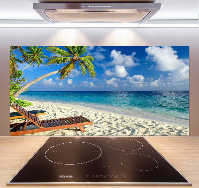 Rivestimento parete cucina con motivo Spiaggia tropicale