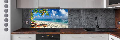 Rivestimento parete cucina con motivo Spiaggia tropicale