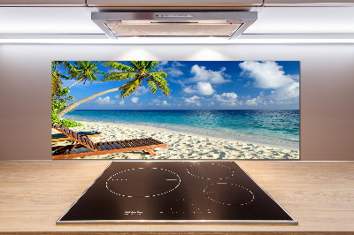 Rivestimento parete cucina con motivo Spiaggia tropicale