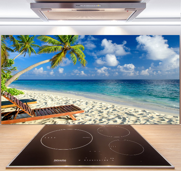 Rivestimento parete cucina con motivo Spiaggia tropicale