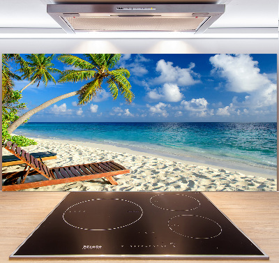 Rivestimento parete cucina con motivo Spiaggia tropicale
