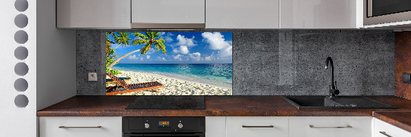 Rivestimento parete cucina con motivo Spiaggia tropicale