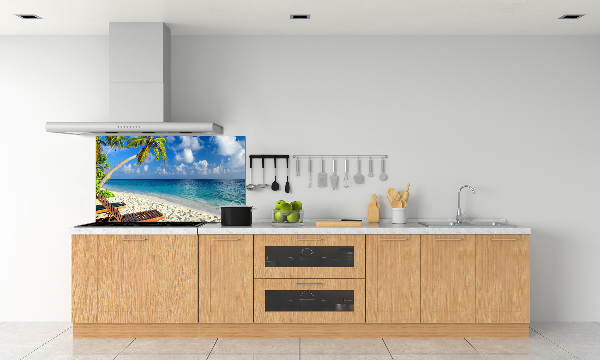 Rivestimento parete cucina con motivo Spiaggia tropicale