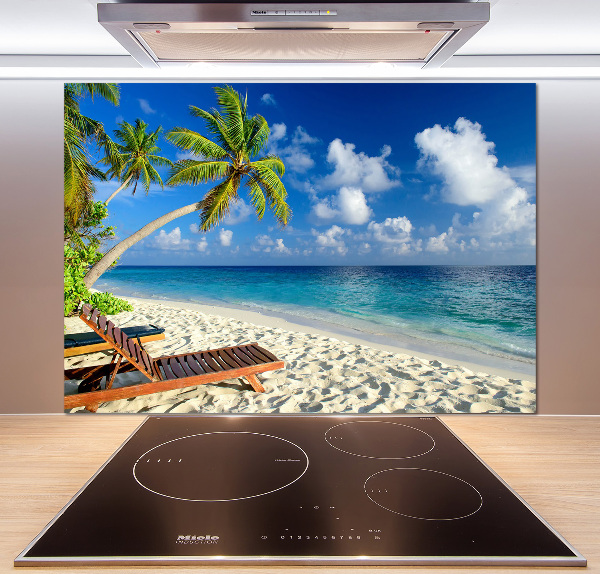 Rivestimento parete cucina con motivo Spiaggia tropicale