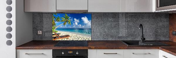 Rivestimento parete cucina con motivo Spiaggia tropicale