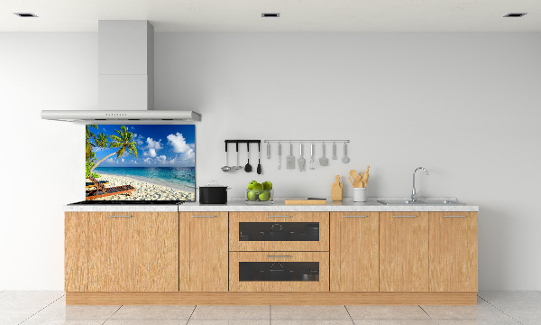 Rivestimento parete cucina con motivo Spiaggia tropicale