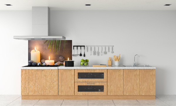 Pannello retrocucina con motivo di candele accese