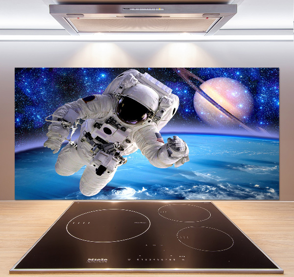 Rivestimento parete cucina con motivo astronauta