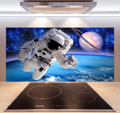 Rivestimento parete cucina con motivo astronauta