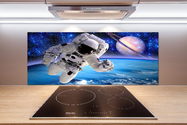 Rivestimento parete cucina con motivo astronauta