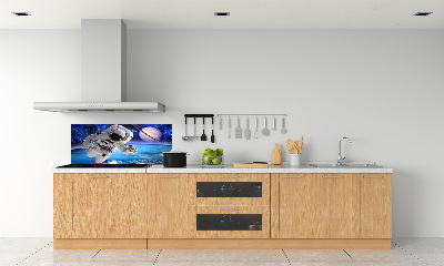 Rivestimento parete cucina con motivo astronauta