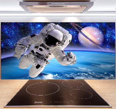 Rivestimento parete cucina con motivo astronauta