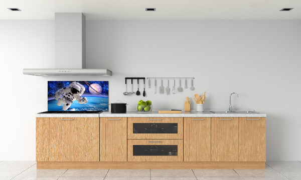 Rivestimento parete cucina con motivo astronauta