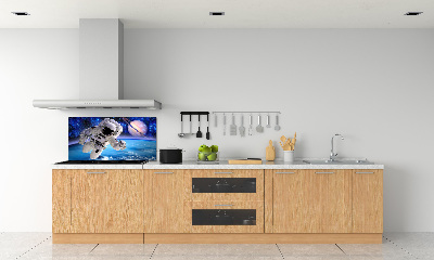 Rivestimento parete cucina con motivo astronauta